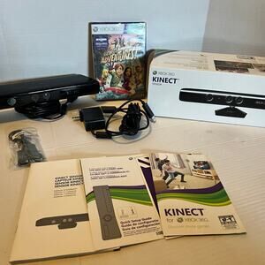 Official Microsoft Xbox 360 Kinect Motion Sensor Bar & Game Included